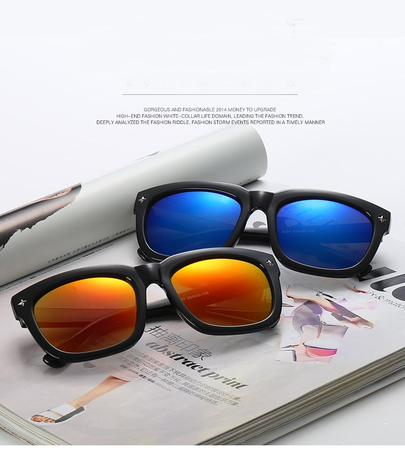 2019 FC optics  Oversized Sunglasses Big Frame Square Flat Top Rivet Sun Glasses Female Men Vintage Mirror Shades Gradient UV400
