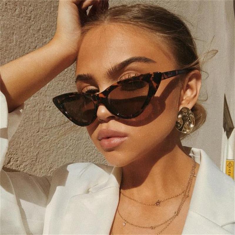 Ombre à paupières de chat pour les femmes lunettes de soleil de mode marque femme vintage rétro triangulaire lunettes de cateye oculos feminino lunettes de soleil Sexy